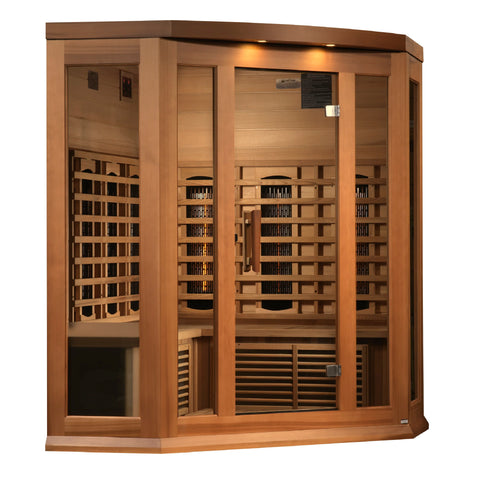 GoldenDesigns MX-M356-01-FS CED Maxxus 3-Person Corner Full Spectrum Near Zero EMF FAR Infrared Sauna (New)