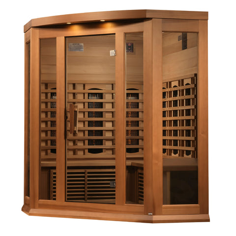 GoldenDesigns MX-M356-01-FS CED Maxxus 3-Person Corner Full Spectrum Near Zero EMF FAR Infrared Sauna (New)
