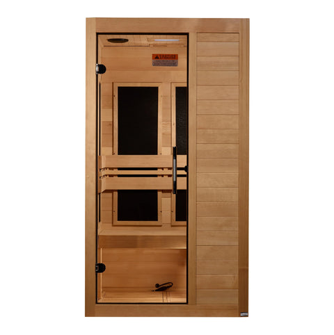 GoldenDesigns S-Line MX-S106-01-ULEMF-Elite Maxxus Ultra Low EMF FAR Infrared Sauna Canadian Hemlock (New)