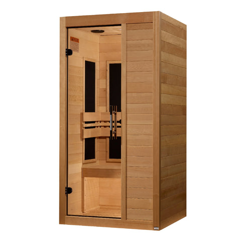 GoldenDesigns S-Line MX-S106-01-ULEMF-Elite Maxxus Ultra Low EMF FAR Infrared Sauna Canadian Hemlock (New)