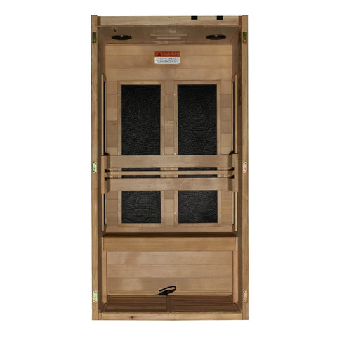 GoldenDesigns S-Line MX-S106-01-ULEMF-Elite Maxxus Ultra Low EMF FAR Infrared Sauna Canadian Hemlock (New)