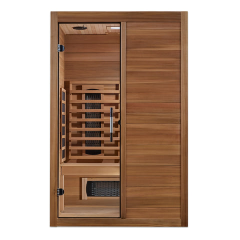 GoldenDesigns S-Line MX-S206-01-FS-PC Maxxus Full Spectrum Infrared Sauna - Pacific Cedar (New)