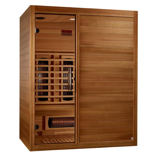 GoldenDesigns S-Line MX-S306-01-FS-PC Maxxus Full Spectrum Infrared Sauna - Pacific Cedar (New) Image