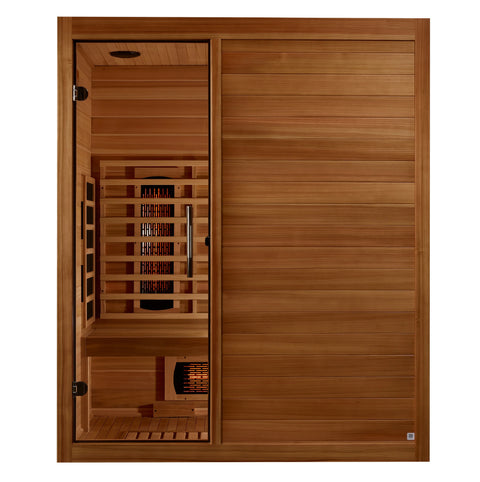 GoldenDesigns S-Line MX-S306-01-FS-PC Maxxus Full Spectrum Infrared Sauna - Pacific Cedar (New)