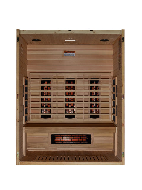GoldenDesigns S-Line MX-S306-01-FS-PC Maxxus Full Spectrum Infrared Sauna - Pacific Cedar (New)