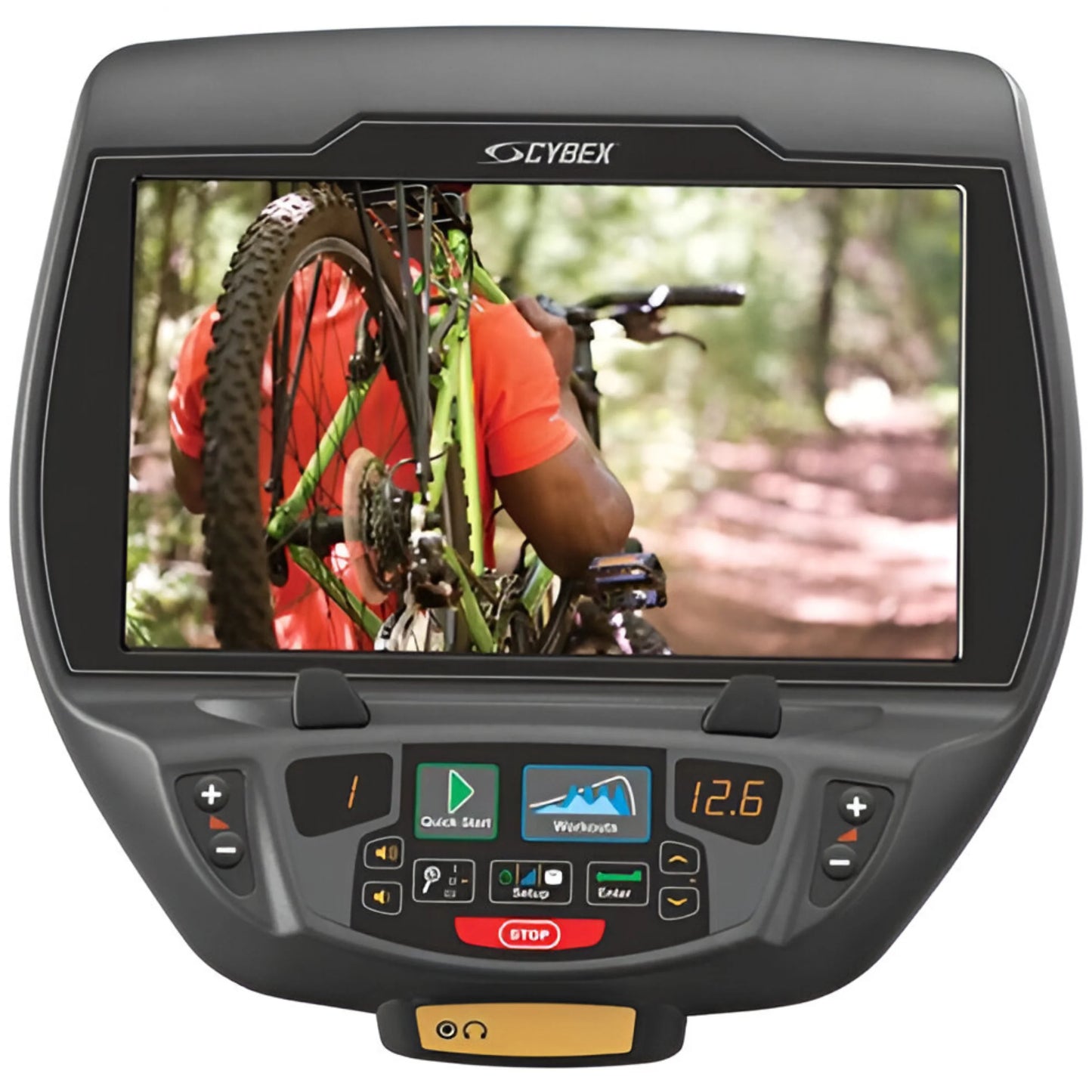 Cybex - 625C Upright Bike w/E3 Console (Remanufactured) - Close Up View