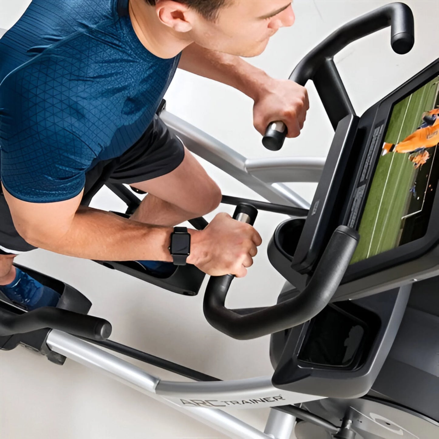 Cybex R Series 70T Lower Body Arc Trainer (Remanufactured) - Top View with User