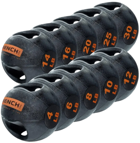 French Fitness Dual Grip Medicine Ball Set of 10 (4 to 30 lbs) (New) Image