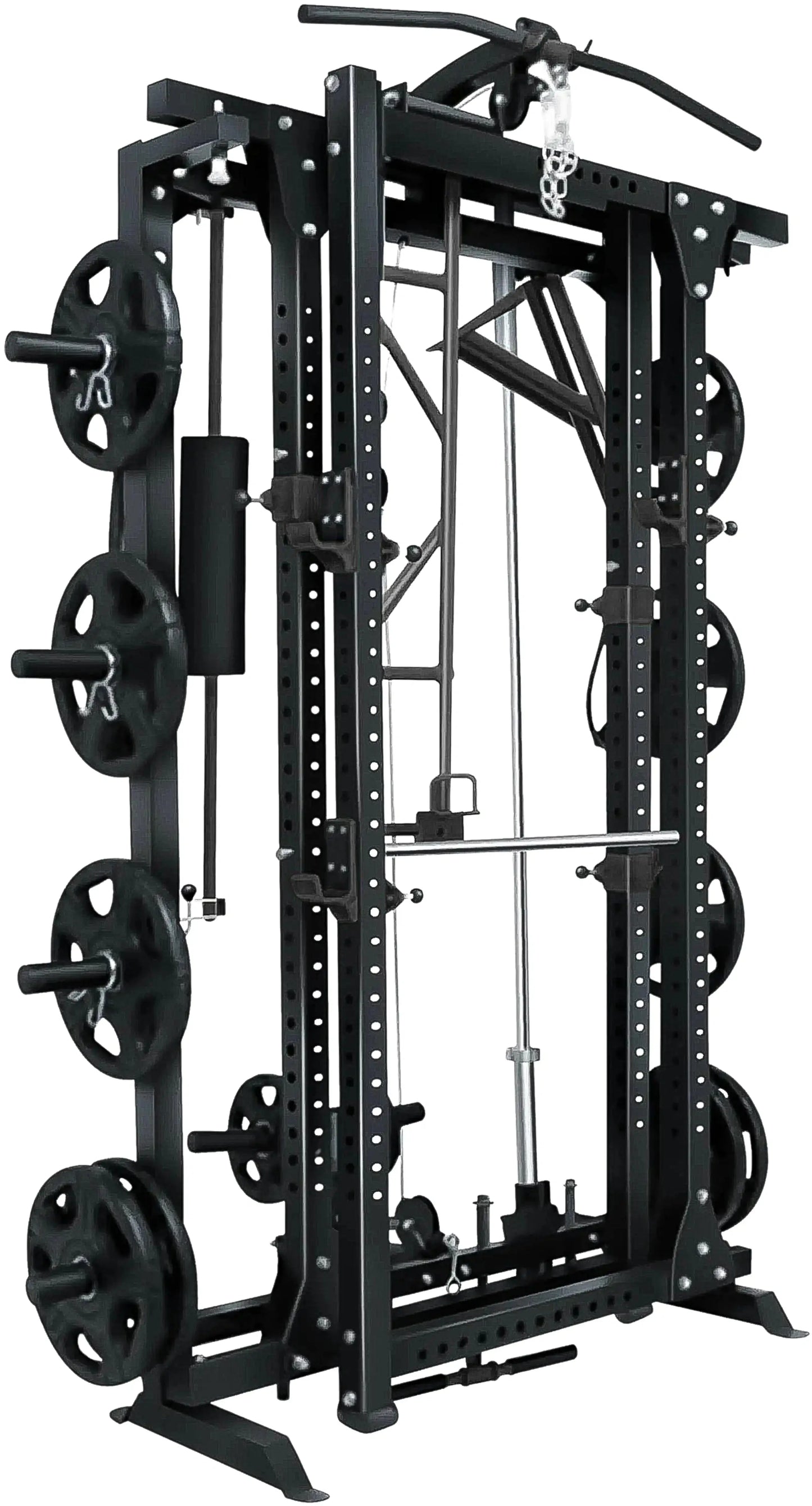 French Fitness Folding Cable Power Rack / Cage - Black (New) Image 2