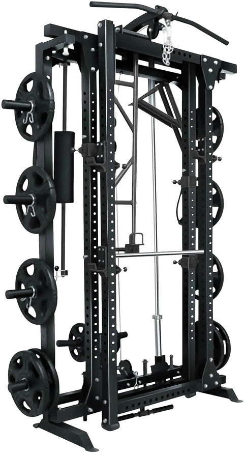 French Fitness Folding Cable Power Rack / Cage - Black (New) Image 2