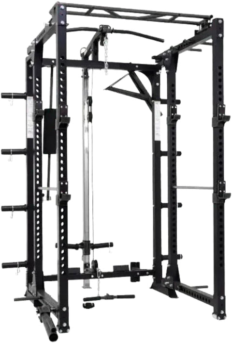 French Fitness Folding Cable Power Rack / Cage - Black (New)