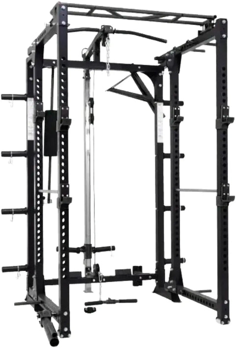 French Fitness Folding Cable Power Rack / Cage - Black (New) Image 3