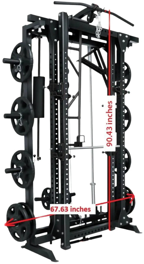 French Fitness Folding Cable Power Rack / Cage - Black (New)