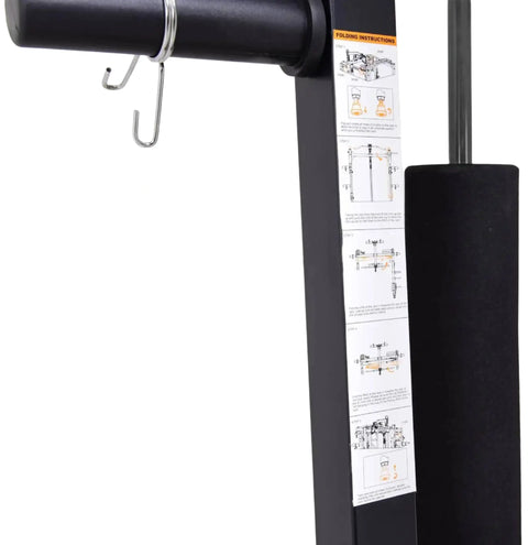 French Fitness Folding Cable Power Rack / Cage - Black (New) Image 9