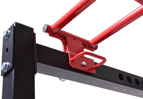 French Fitness Folding Cable Power Rack / Cage, Red/Black (New)