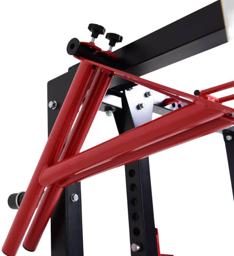 French Fitness Folding Cable Power Rack / Cage, Red/Black (New)