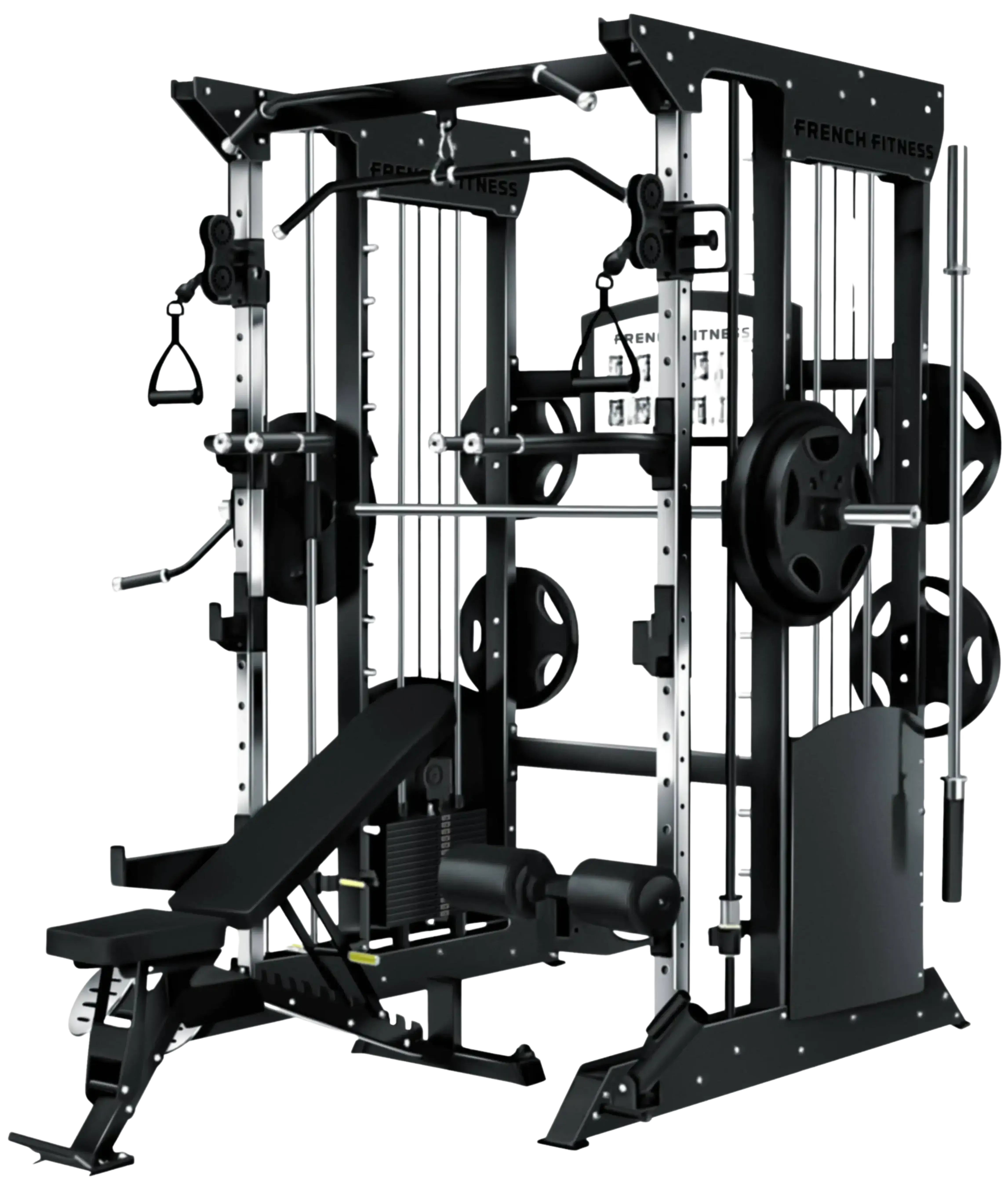 French Fitness FSR70 Dual Cable Smith & Half Rack System (New) Image