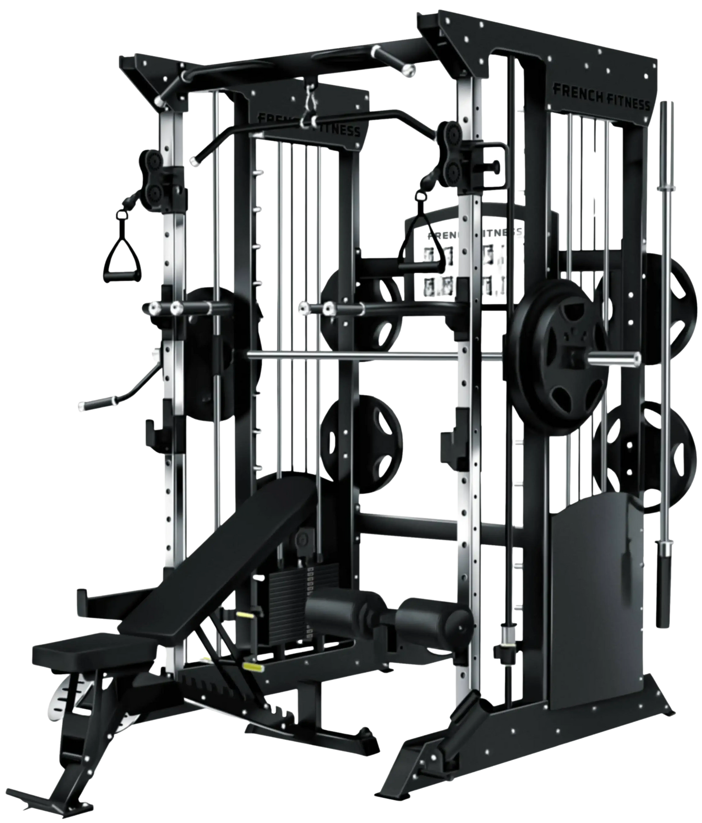 French Fitness FSR70 Dual Cable Smith & Half Rack System (New) Image