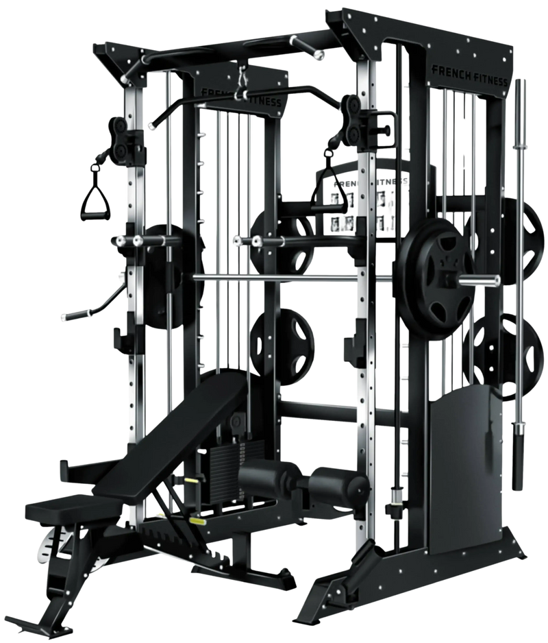French Fitness FSR70 Dual Cable Smith & Half Rack System (New) Image