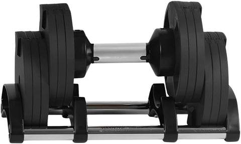 French Fitness 5-80 lb Adjustable Dumbbell, Set of 2 (New) - Front View
