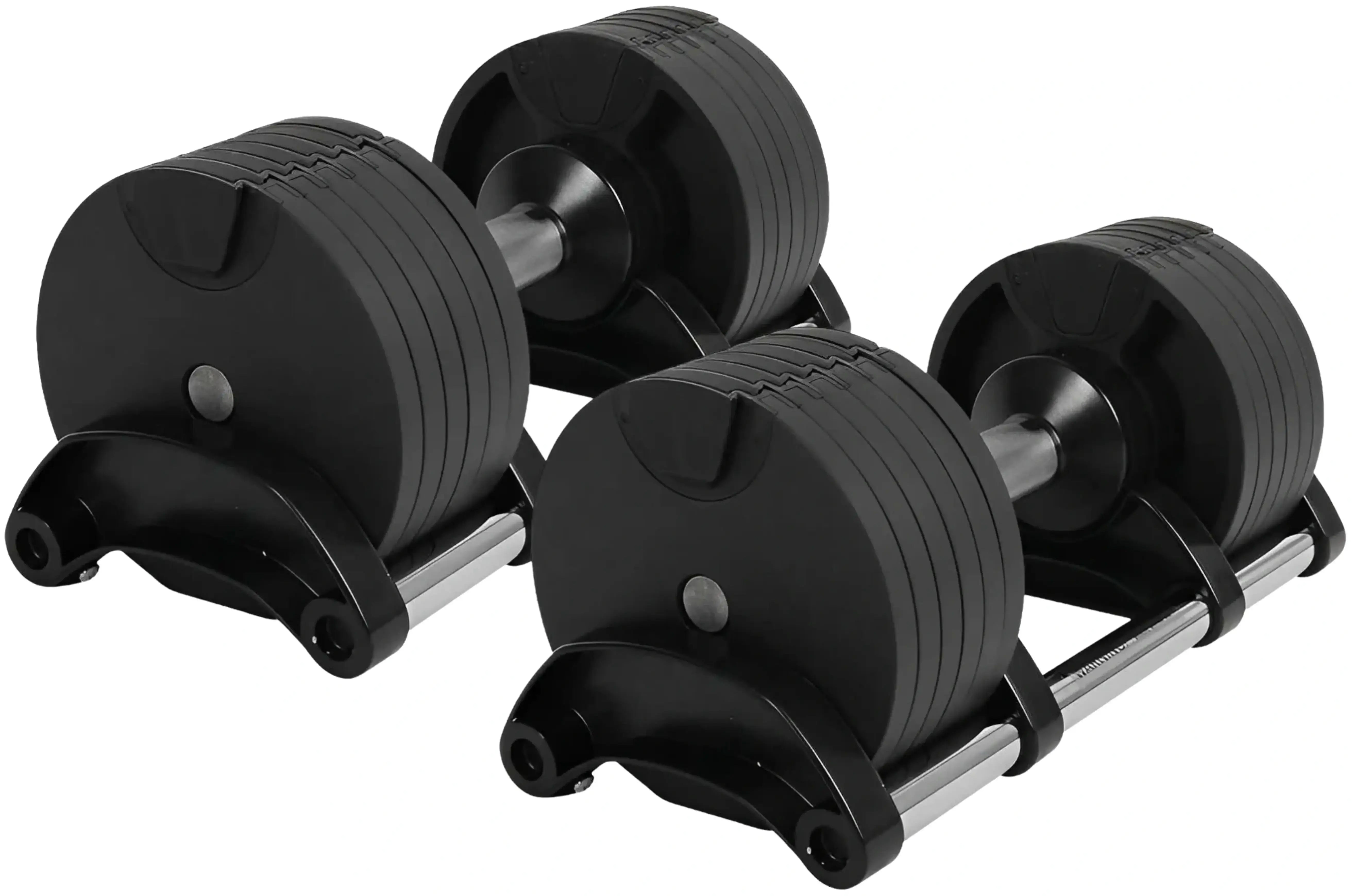 French Fitness 5-80 lb Adjustable Dumbbell, Set of 2 (New) - Angled View