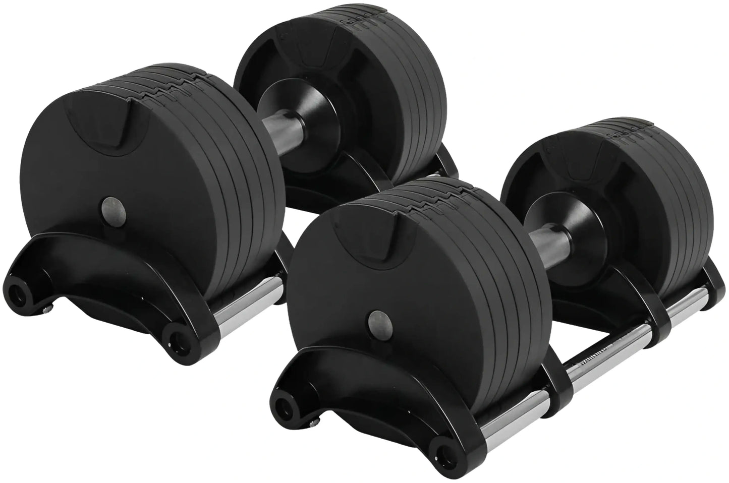 French Fitness 5-80 lb Adjustable Dumbbell, Set of 2 (New) - Angled View