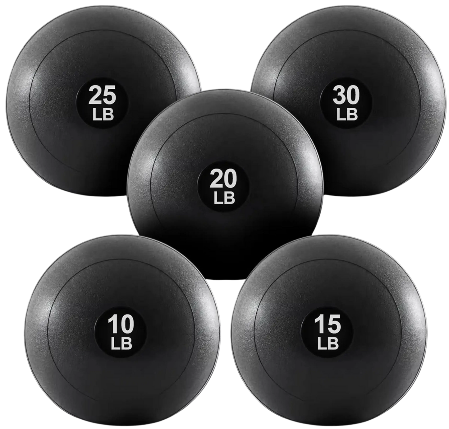 French Fitness - 14" Slam Ball - Non-Bounce Medicine Ball Set of 5 (10 to 30 lbs) (New) - Front View