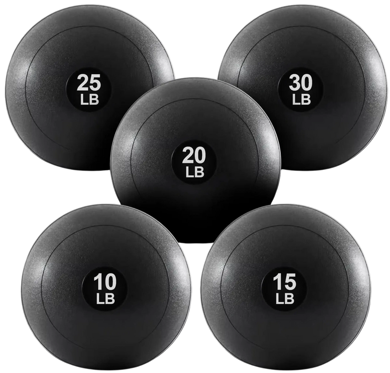 French Fitness - 14" Slam Ball - Non-Bounce Medicine Ball Set of 5 (10 to 30 lbs) (New) - Front View