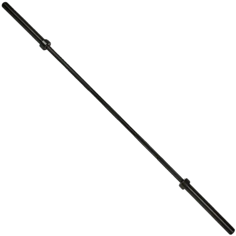 French Fitness - 7' Black Olympic Bar - 45 Lbs (New) - Angled View