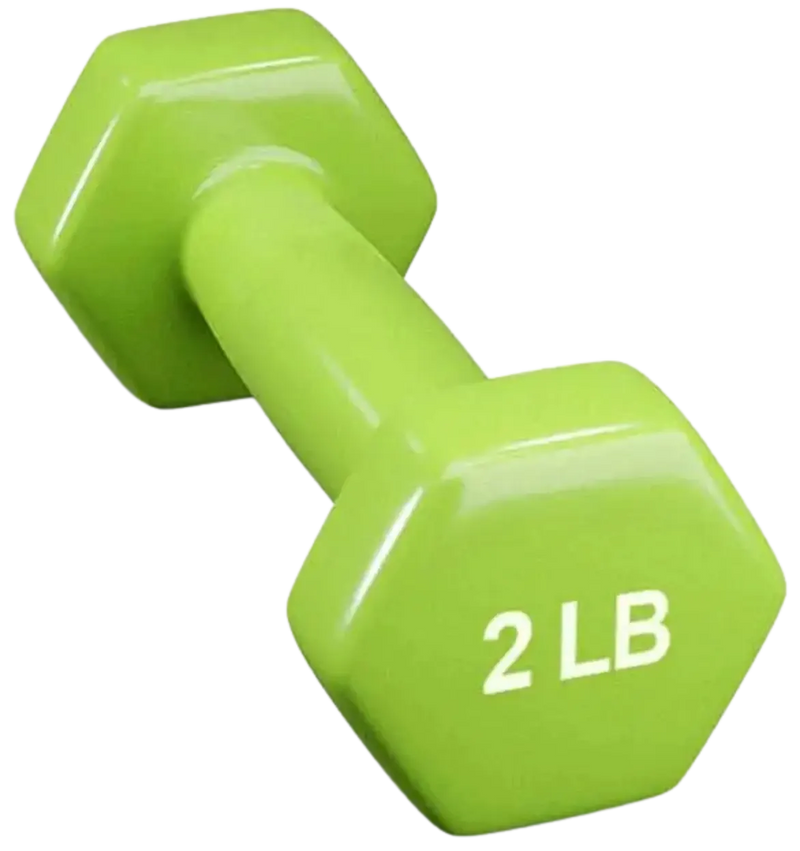 French Fitness Colorful Hex Vinyl Dumbbell 2 lbs - Single (New)