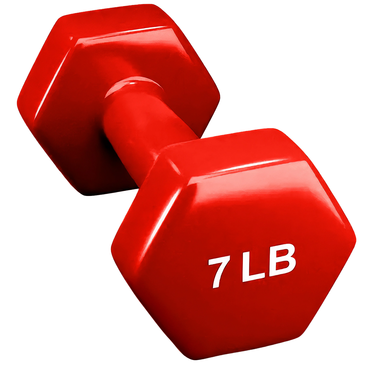 French Fitness Colorful Hex Vinyl Dumbbell 7 lbs - Single (New) Image