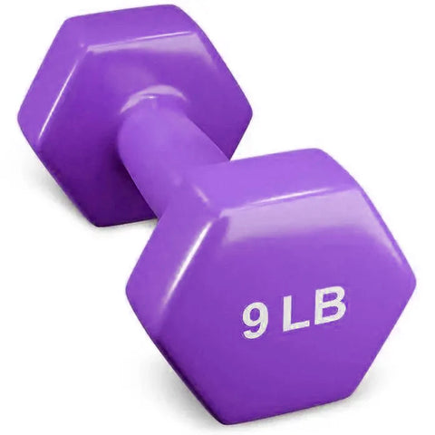 French Fitness Colorful Hex Vinyl 48 Pair Dumbbell Set w/ Body-Solid GDR500 Rack (New)
