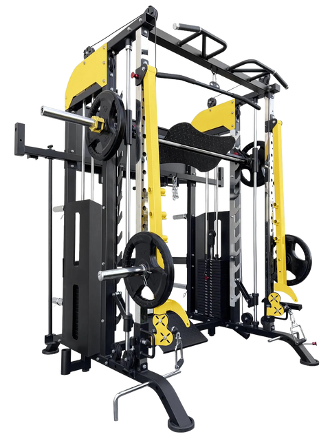 French Fitness FSR90 Functional Trainer Smith & Squat Rack Machine (New)