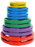 French Fitness Colored Rubber Grip Olympic Plate Set 260 lbs (New)