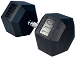 French Fitness Rubber Coated Hex Dumbbell 110 lbs (New)