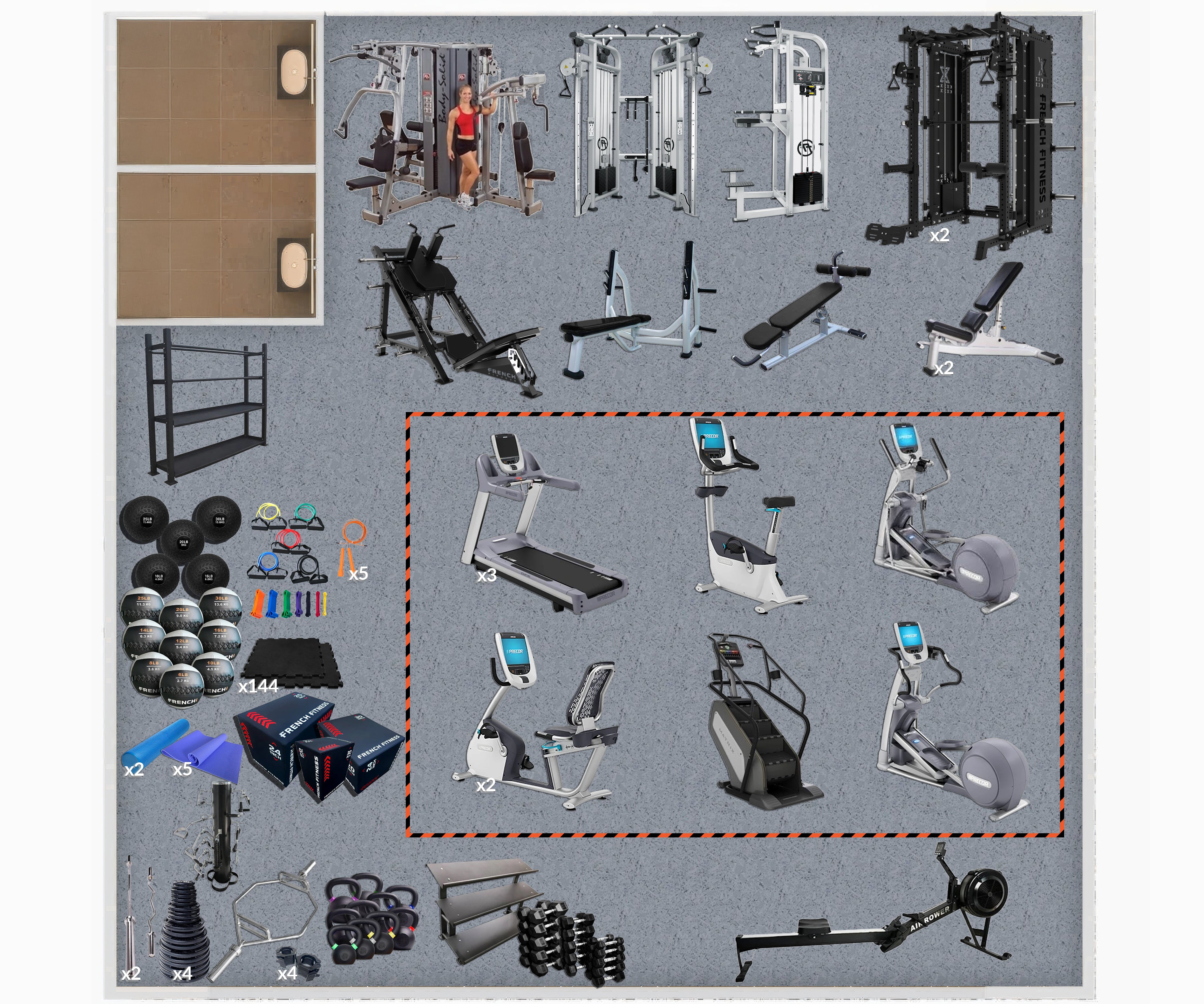1,500 Sq Ft Gym