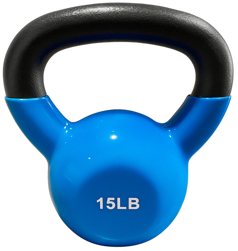 French Fitness Vinyl Kettlebell 15 lbs (New)