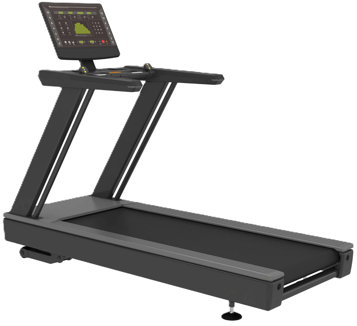 French Fitness T400 Commercial Treadmill w/LED Console - Angled View
