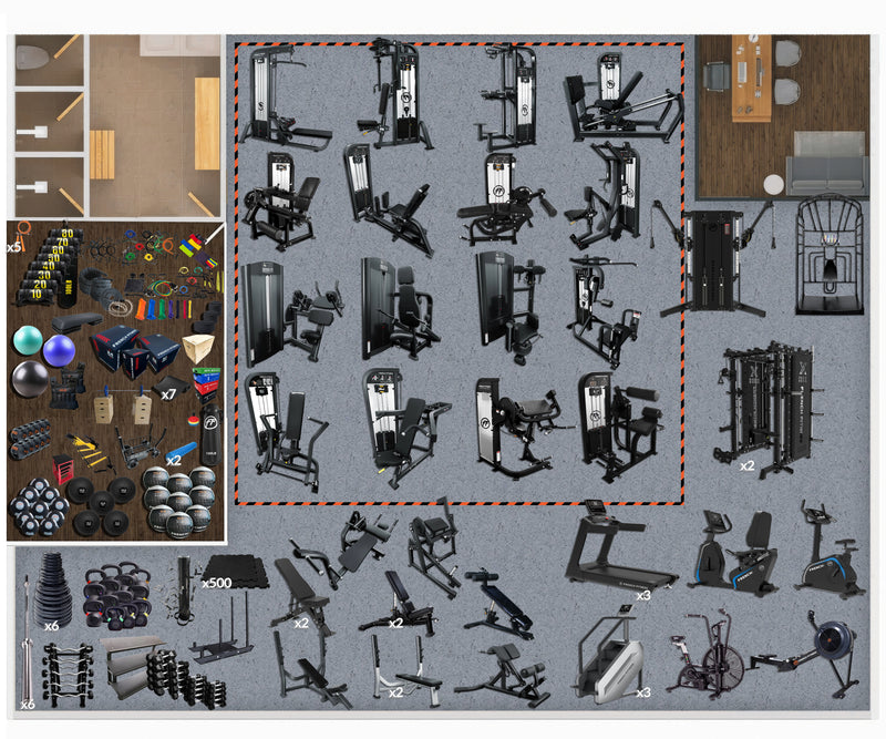 2,000 Sq Ft Gym