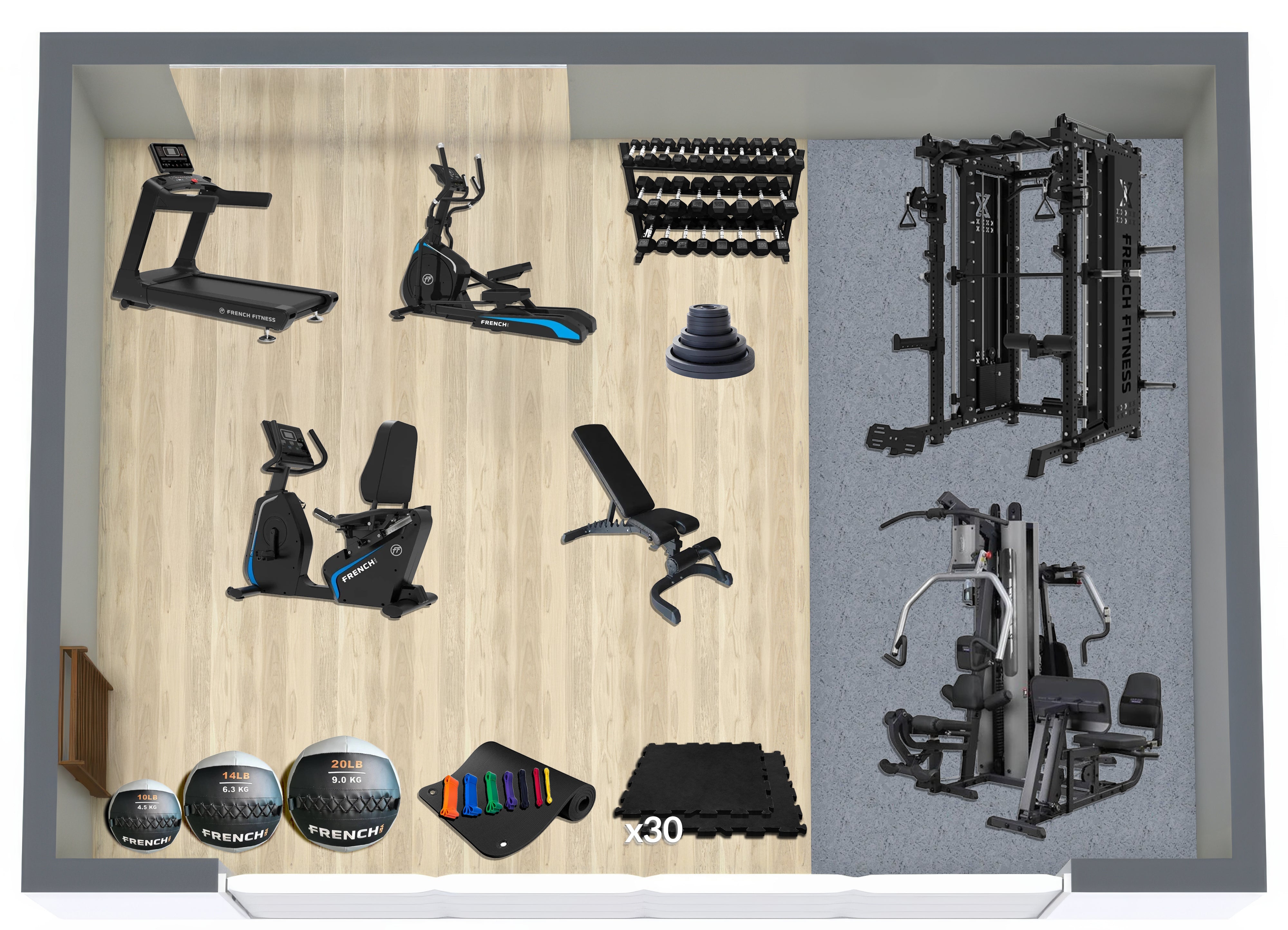 250 Sq Ft Gym
