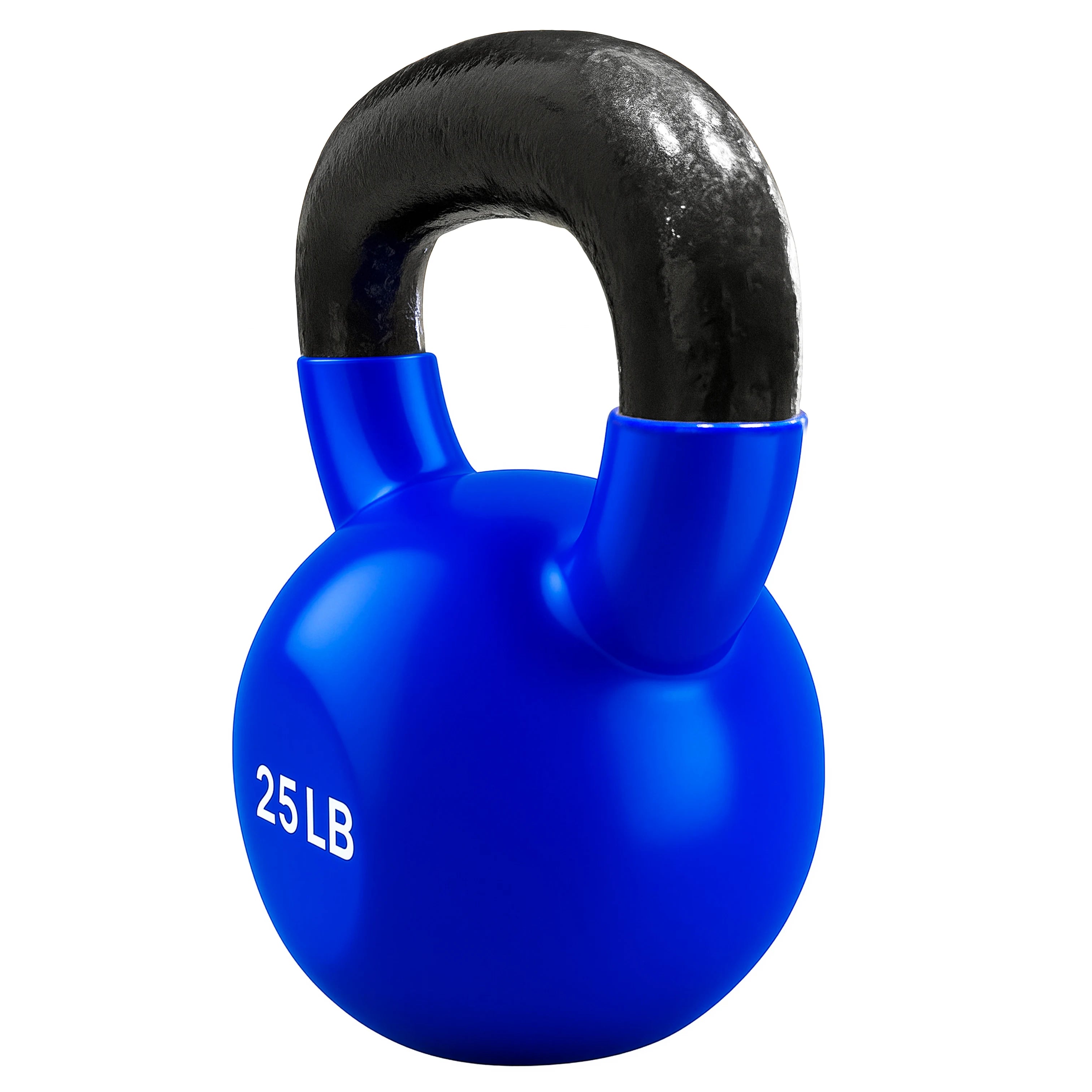 French Fitness Vinyl Kettlebell 25 lbs - Angled View