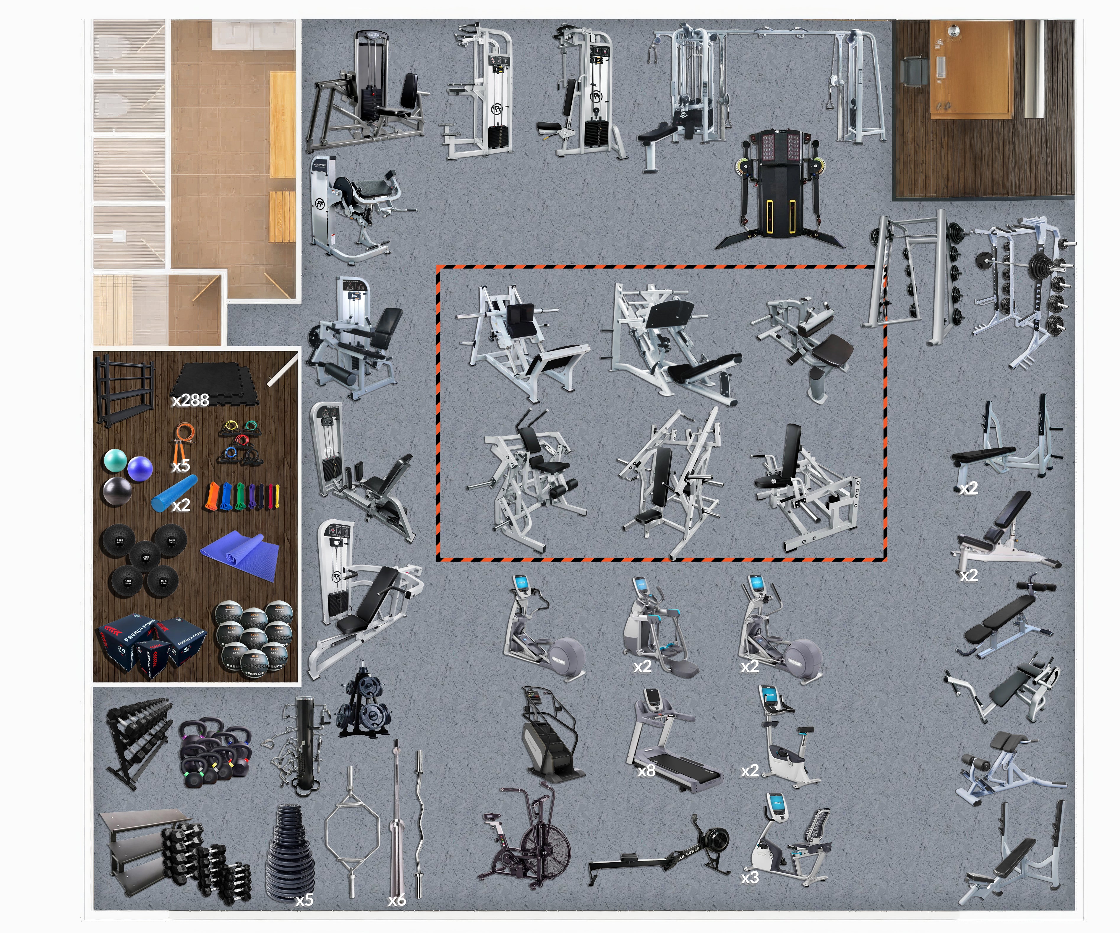 3,000 Sq Ft Gym