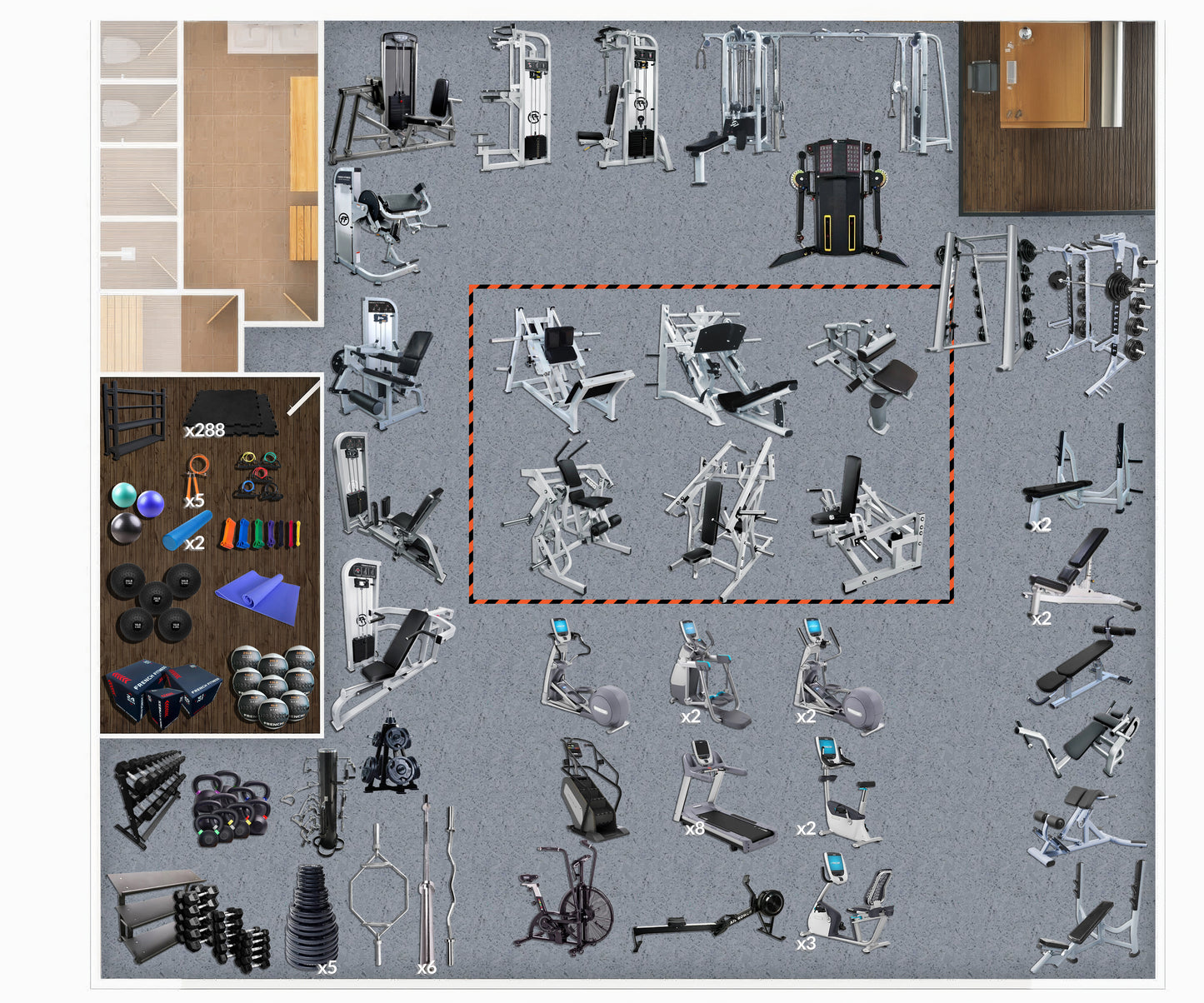 3,000 Sq Ft Gym