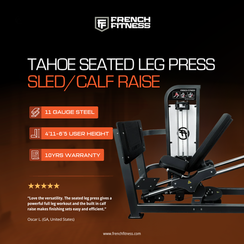 French Fitness Tahoe Seated Leg Press Sled / Calf Raise (New)