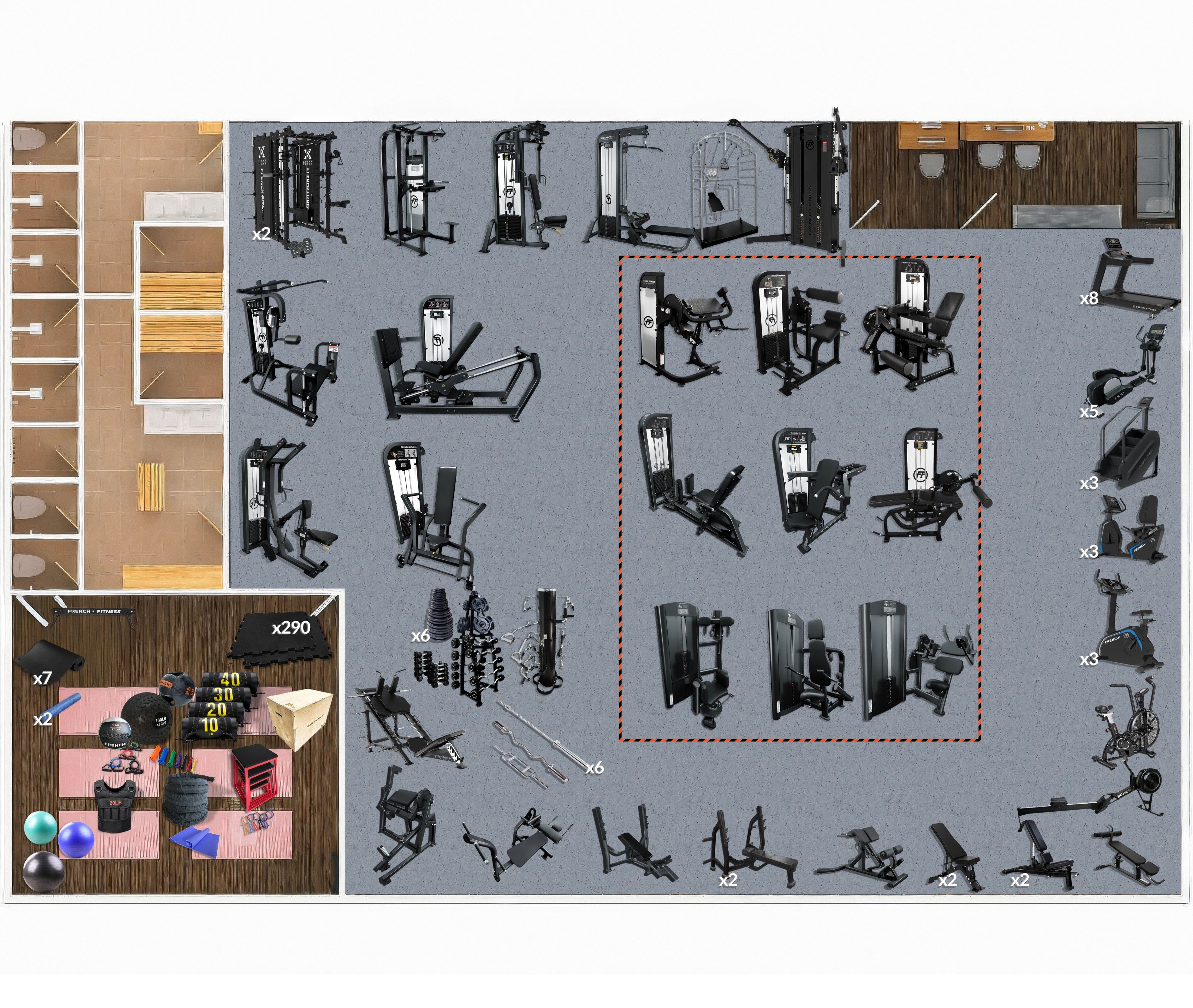 3,500 Sq Ft Gym