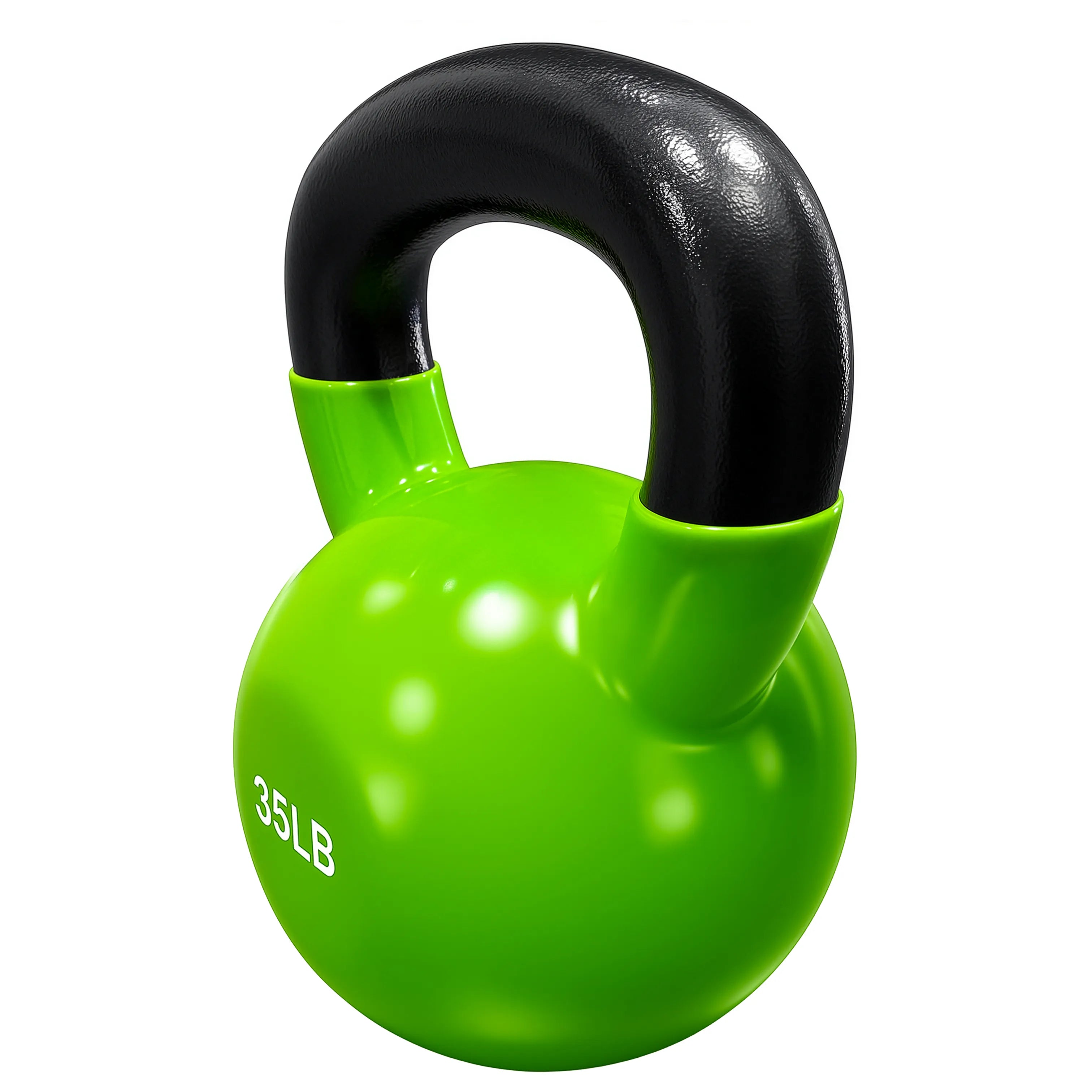 French Fitness Vinyl Kettlebell 35 lbs - Angled View