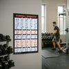 French Fitness Dumbbell Workout Training Charts / Posters (New) - Wall view