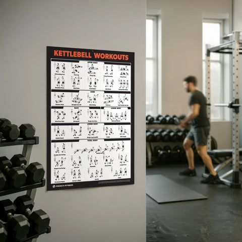 French Fitness Kettlebell Workout Training Charts / Posters (New)