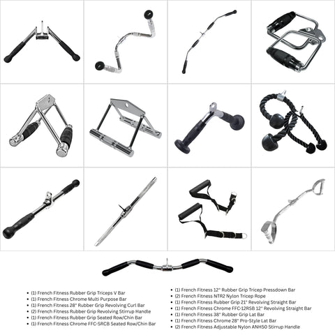 French Fitness Cable Attachment Package (New)