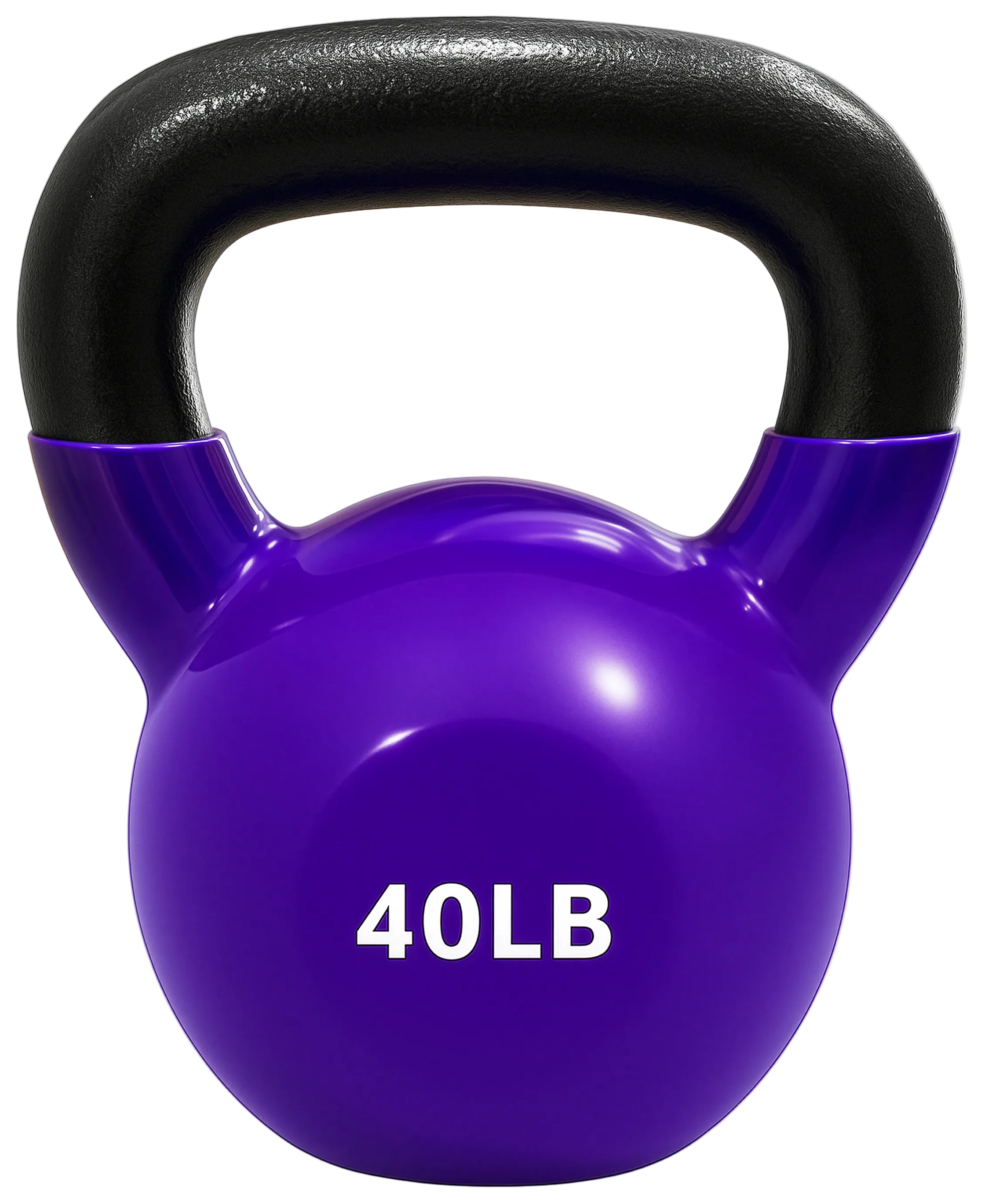 French Fitness Vinyl Kettlebell 40 lbs - Front view